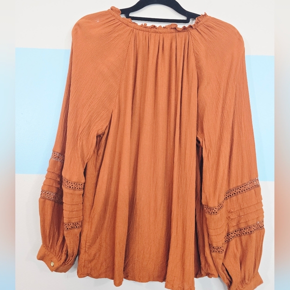 Knox Rose Boho Terracotta Blouse - Picture 5 of 7